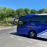 Golden Tours coach in the Cotswolds